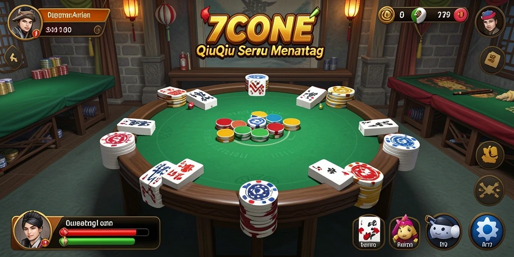 Tampilan gameplay QiuQiu yang seru di 7CONE.