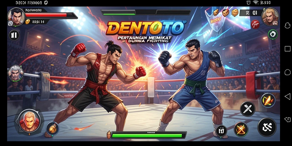 Tangkapan layar DENTOTO menampilkan aksi pertarungan yang intens dan mengesankan.