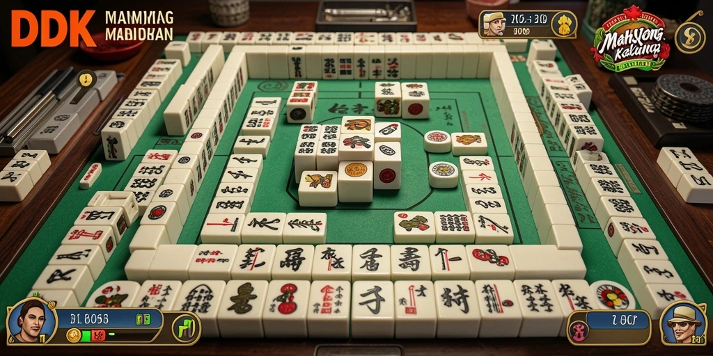 Screenshot DKK menunjukkan gameplay Mahjong yang seru dan menantang.