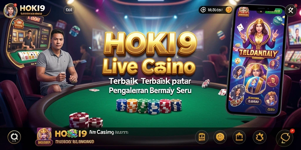 Screenshot gameplay HOKI9 menampilkan dealer langsung dan suasana kasino yang mendebarkan.