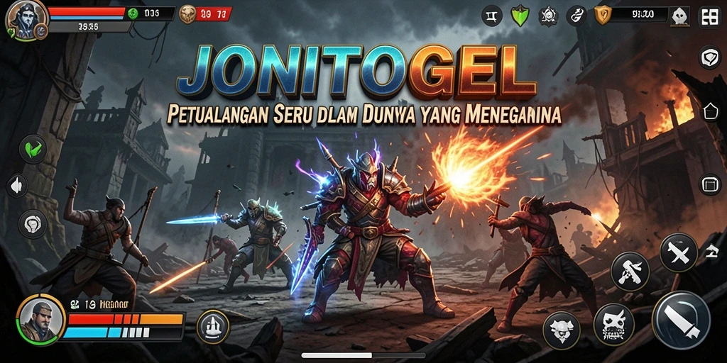 Tampilan gameplay menarik dari JONITOGEL dalam petualangan yang seru.