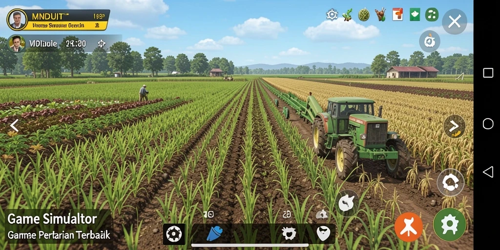 Screenshot gameplay MNDUIT menampilkan keseruan bertani yang realistis.