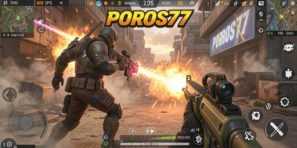 Tampilan gameplay seru dan menegangkan di POROS77.