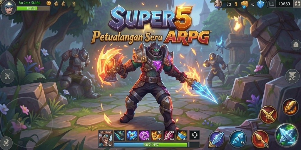 Tampilan menakjubkan dari gameplay ARPG di SUPER5.