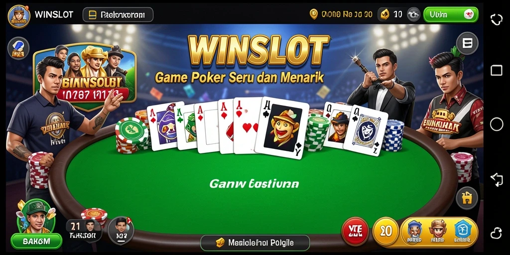 Tampilan screenshot gameplay <strong>WINSLOT</strong> yang mendebarkan dalam permainan Poker.